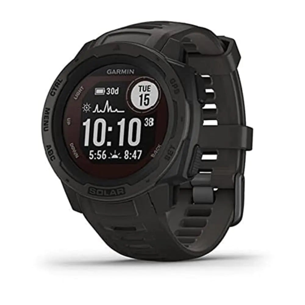 Garmin 010-02293-10 Instinct Solar Rugged Outdoor Smartwatch with Solar Charging Capabilities Built-in Sports Apps and Health Monitoring Graphite